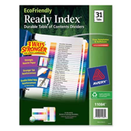 The Workstation Consumer Products Table Of Contents Dividers- 1-31 Tab- Multi TH18456